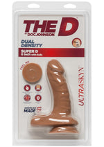 Load image into Gallery viewer, The D Super D Ultraskyn Dildo with Balls - Brown/Caramel - 6in
