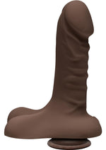 Load image into Gallery viewer, The D Super D Ultraskyn Dildo with Balls - Black/Chocolate - 6in
