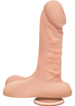 Load image into Gallery viewer, The D Super D Ultraskyn Dildo with Balls - Flesh/Vanilla - 6in
