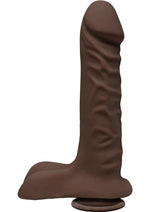 Load image into Gallery viewer, The D Super D Ultraskyn Dildo with Balls - Chocolate - 8in
