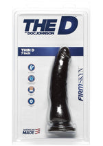 Load image into Gallery viewer, The D Thin D Firmskyn Dildo - Black/Chocolate - 7in
