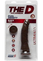 Load image into Gallery viewer, The D Thin D Ultraskyn Dildo - Black/Chocolate - 7in
