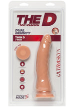 Load image into Gallery viewer, The D Thin D Ultraskyn Dildo - Flesh/Vanilla - 7in
