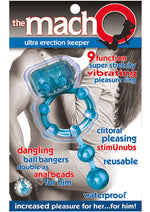 Load image into Gallery viewer, The Macho Ultra Erection Keeper Vibrating Cock Ring - Blue
