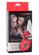 Load image into Gallery viewer, The Matador Vibrating Cock Ring with Clitoral Stimulation - Red
