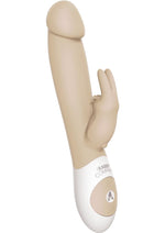 Load image into Gallery viewer, The Realistic Rabbit Rechargeable Silicone Triple Vibrator - Cream/Tan
