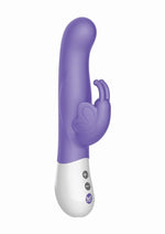 Load image into Gallery viewer, The Vibrating Dual Stim Butterfly Silicone Rechargeable Rabbit Vibrator - Purple
