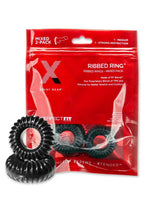 Load image into Gallery viewer, The Xplay Mixed Pack Ribbed Ring and Ribbed Ring Slim - Black - 2 Pack
