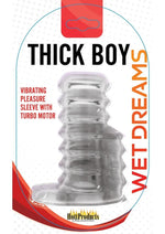 Load image into Gallery viewer, Thick Boy Vibrating Pleasure Sleeve with Turbo Motor Waterproof - Clear
