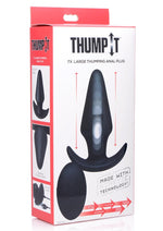 Load image into Gallery viewer, Thump-It Rechargeable Silicone Thumping Anal Plug with Remote Control - Black - Large
