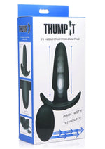Load image into Gallery viewer, Thump-It Rechargeable Silicone Thumping Anal Plug with Remote Control - Black - Medium
