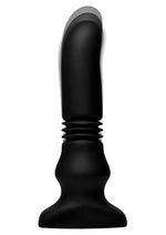 Load image into Gallery viewer, Thunder Plugs Silicone Vibrating and Thrusting Plug with Remote Control - Black
