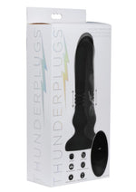 Load image into Gallery viewer, Thunder Plugs Silicone Vibrating and Thrusting Plug with Remote Control - Black
