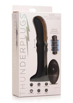 Load image into Gallery viewer, Thunder Plugs Sliding Shaft Silicone Rechargeable Anal Plug with Remote Control - Black
