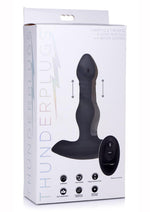 Load image into Gallery viewer, Thunder Plugs Vibrating and Thrusting Silicone Rechargeable Plug with Remote Control - Black