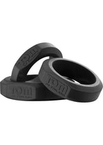 Load image into Gallery viewer, Tom Of Finland 3 Piece Silicone Cock Ring - Black - Set
