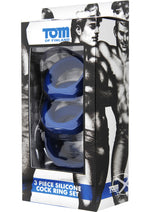 Load image into Gallery viewer, Tom Of Finland 3 Piece Silicone Cock Ring - Blue - Set
