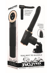 Too Hot to Handle Rechargeable Silicone Thrusting Vibrator with Suction Cup - Black/Rose Gold