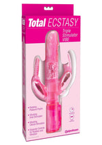 Load image into Gallery viewer, Total Ecstasy Triple Stimulator Rabbit Vibrator - Pink
