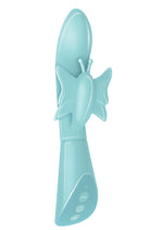 Load image into Gallery viewer, Touch Butterfly Silicone Rechargeable Rabbit Vibrator - Aqua/Blue
