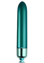 Load image into Gallery viewer, Touch Of Velvet Bullet Vibrator - Blue/Peacock Petals
