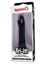 Load image into Gallery viewer, Tri It Silicone USB Rechargeable Clitoral Stimulation Vibrator Waterproof - Black

