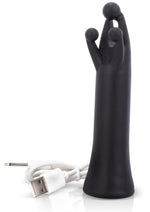 Load image into Gallery viewer, Tri It Silicone USB Rechargeable Clitoral Stimulation Vibrator Waterproof - Black
