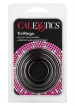 Load image into Gallery viewer, Tri Rings Cock Ring - Black - 3 Piece Set/Set
