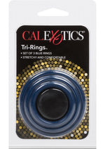 Load image into Gallery viewer, Tri Rings Cock Ring - Blue - 3 Piece Set/Set

