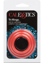 Load image into Gallery viewer, Tri Rings Cock Ring - Red - 3 Piece Set/Set
