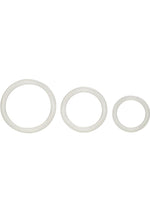 Load image into Gallery viewer, Tri Rings Cock Ring - Glow In The Dark/White - 3 Piece Set/Set
