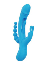 Load image into Gallery viewer, Trilux Kinky Finger Rechargeable Silicone Rabbit Vibrator with Anal Beads - Blue
