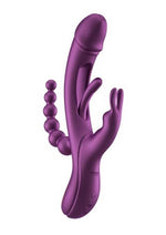 Load image into Gallery viewer, Trilux Kinky Finger Rechargeable Silicone Rabbit Vibrator with Anal Beads
