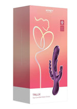 Load image into Gallery viewer, Trilux Kinky Finger Rechargeable Silicone Rabbit Vibrator with Anal Beads - Purple
