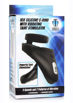Load image into Gallery viewer, Trinity Men 10x Rechargeable Silicone Cock Ring with Vibrating Taint Stimulator - Black
