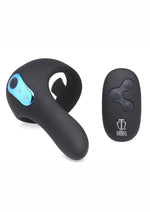 Load image into Gallery viewer, Trinity Men 7x Rechargeable Silicone Cock Ring with Taint Stimulator and Remote Control - Black
