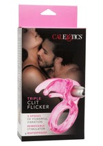 Load image into Gallery viewer, Triple Clit Flicker Cock Ring - Red
