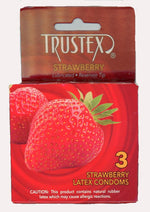 Load image into Gallery viewer, Trustex Lubricated Reservoir Tip Flavored Latex Condom Strawberry - 3 Per Box
