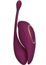 Load image into Gallery viewer, Twitch 2 Silicone Rechargeable Suction and Flapping Vibrator with Remote Control Egg - Burgundy/Red