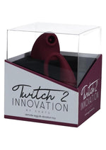 Load image into Gallery viewer, Twitch 2 Silicone Rechargeable Suction and Flapping Vibrator with Remote Control Egg - Burgundy/Red