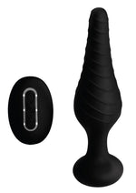 Load image into Gallery viewer, Under Control Rechargeable Silicone Vibrating Anal Plug with Remote Control - Black

