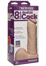 Load image into Gallery viewer, Vac-U-Lock Realistic Dildo - Vanilla/White - 8in

