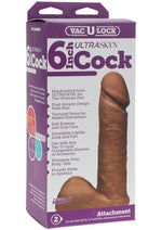 Load image into Gallery viewer, Vac-U-Lock Ultraskyn Dildo - Chocolate - 6in
