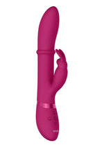 Load image into Gallery viewer, Vive Halo Rechargeable Silicone Ring Rabbit Vibrator - Pink
