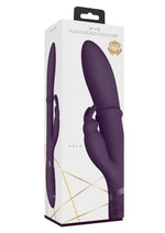 Load image into Gallery viewer, Vive Halo Rechargeable Silicone Ring Rabbit Vibrator - Purple
