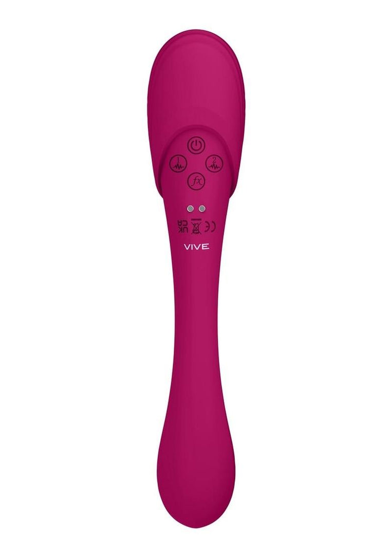 Vive Mirai Rechargeable Silicone Dual Motor Double Ended Bendable Pulse and Air Wave Vibrator