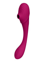 Load image into Gallery viewer, Vive Mirai Rechargeable Silicone Dual Motor Double Ended Bendable Pulse and Air Wave Vibrator - Pink
