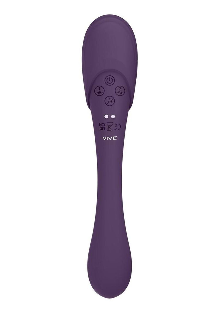 Vive Mirai Rechargeable Silicone Dual Motor Double Ended Bendable Pulse and Air Wave Vibrator