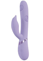 Load image into Gallery viewer, Vive Pallina Rechargeable Silicone Triple Motor G-Spot Vibrating and Tapping Beads Clit Stimulator - Lavender/Purple
