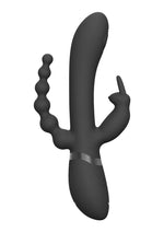 Load image into Gallery viewer, Vive Rini Rechargeable Silicone Pulse Wave and Vibrating Double Penetration Rabbit - Black
